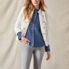 Quilted Button-Detail Military Band Jacket in the Color Jones White | Jones New York