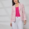 Tweed Faux Double-Breasted Jacket in the Color Petal Pink Multi | Jones New York