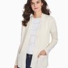 Open Front Ribbed Icon Cardigan in Color Jones White | Jones New York