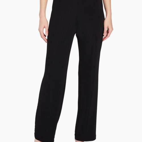 Textured Straight Leg Pull-On Pants in Color Jones Black | Jones New York