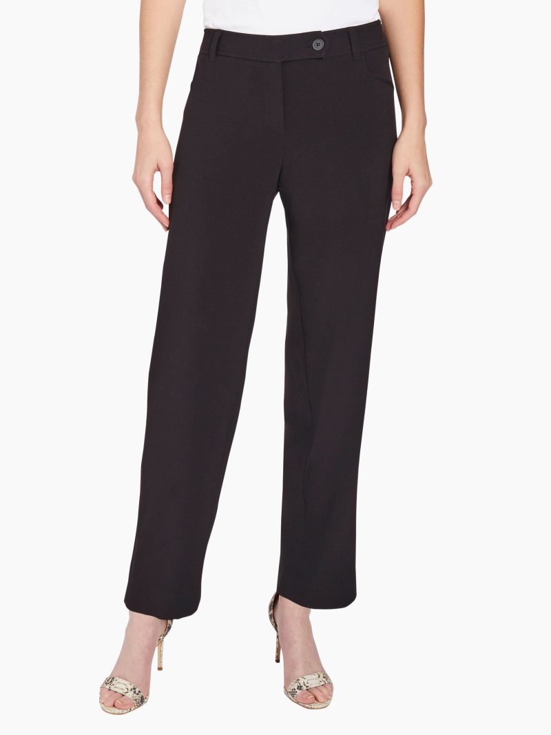 Bi-Stretch Straight Leg Pants (New) in the Color Jones Black | Jones New York