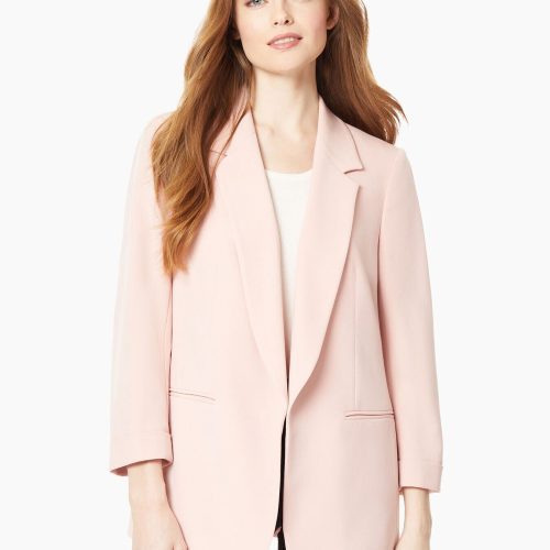 Notch Collar Rolled Cuff Bi-Stretch Blazer in Color Rose | Jones New York