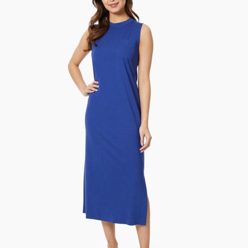 Sleeveless Knit Midi Dress in Color Sapphire | Jones New York