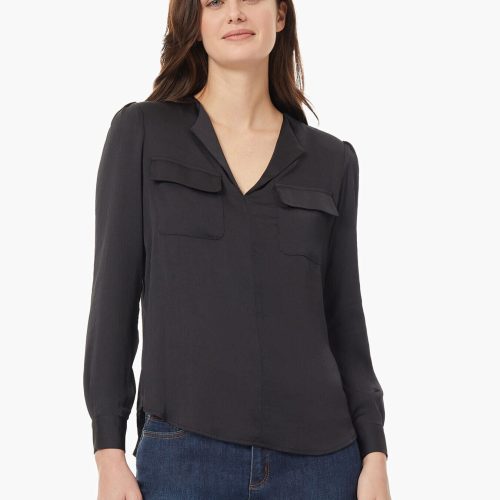 Simplified Utility Blouse in Color Jones Black | Jones New York