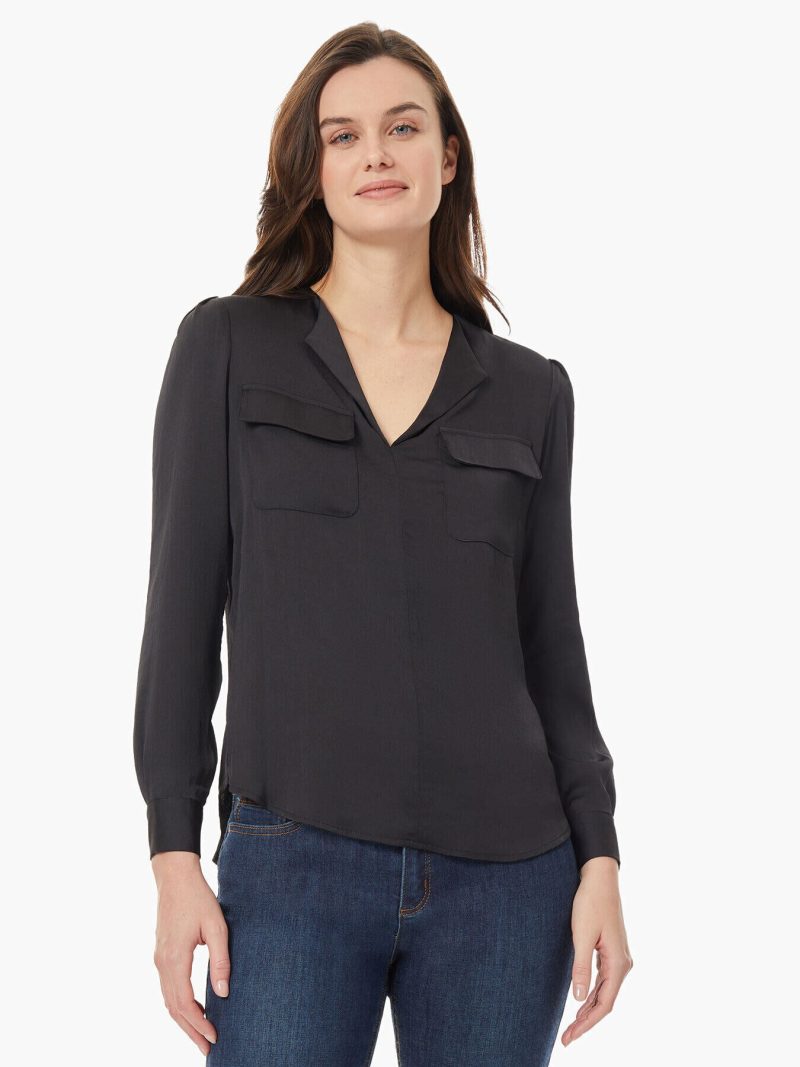 Simplified Utility Blouse in Color Jones Black | Jones New York