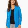 Open Front Ribbed Icon Cardigan in Color Electric Blue | Jones New York