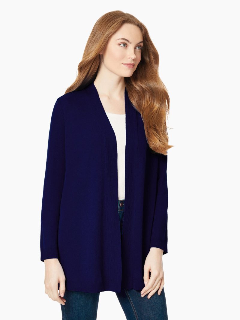 Open Front Icon Cardigan in the Color Collection Navy | Jones New York