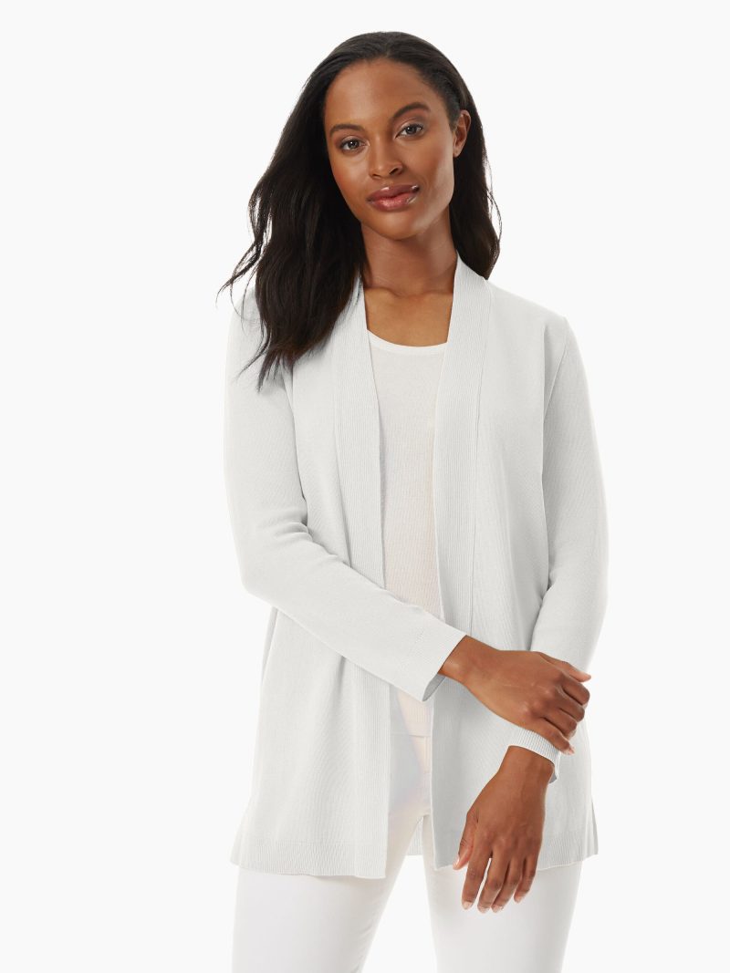 Open Front Icon Cardigan in the Color Jones White | Jones New York