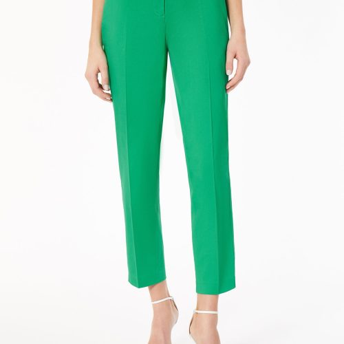 Solid Fly-Front Slim Leg Pants in the Color Kelly | Jones New York