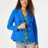 Modern Compression Faux Double Breasted Jacket in the Color Lt Sapphire | Jones New York