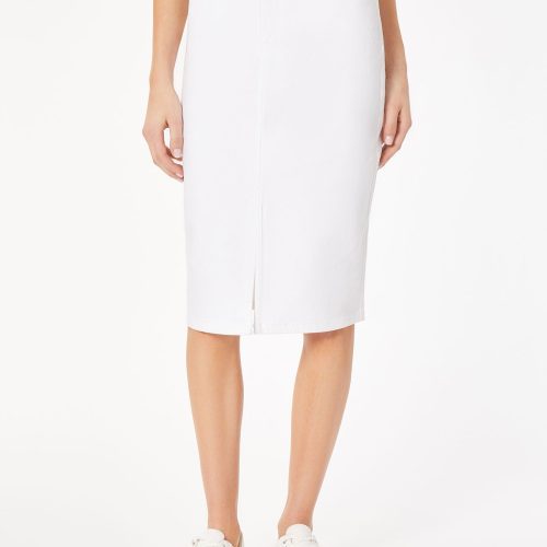 Denim Pencil Skirt in the Color Soft White | Jones New York