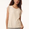 Plus Size Drop Shoulder Top, Lafayette Lace in the Color Vintage Cream | Jones New York