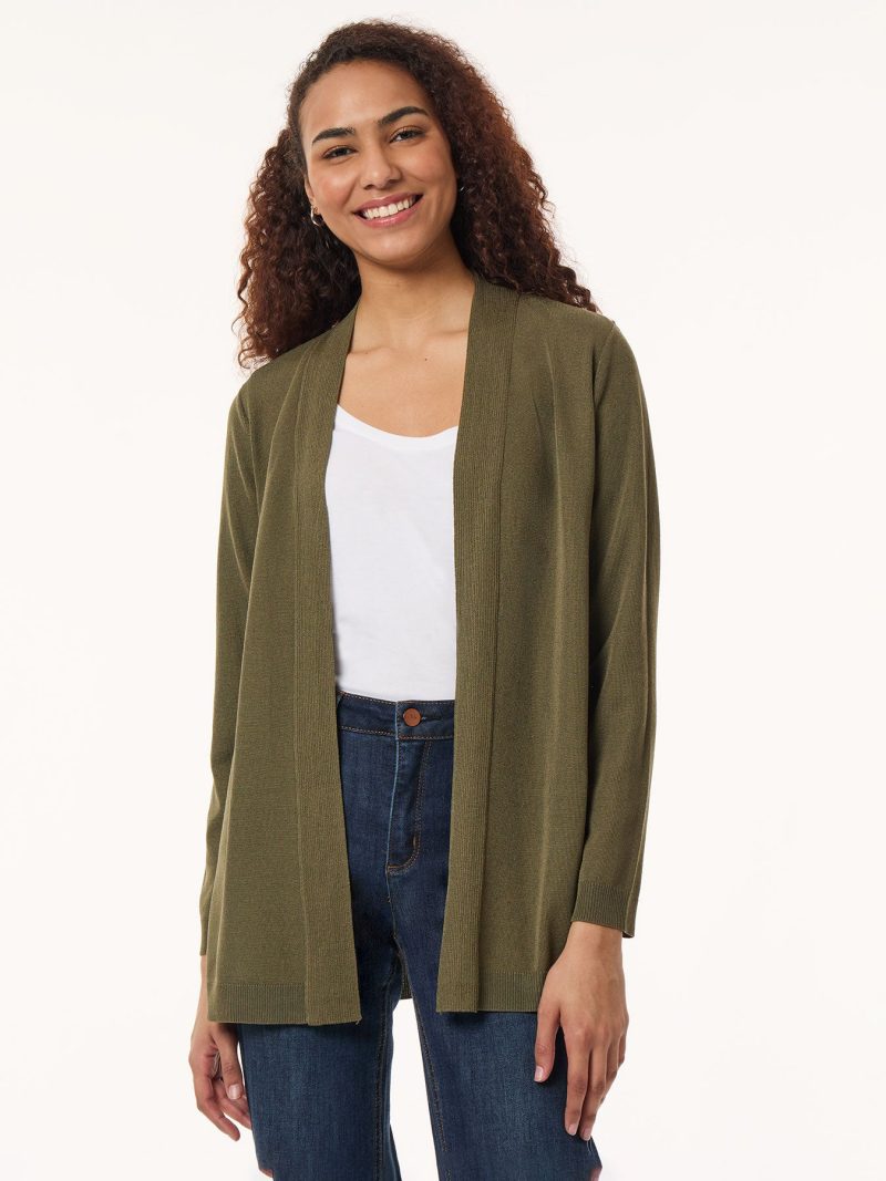 Icon Cardigan in the Color Jasper Green | Jones New York