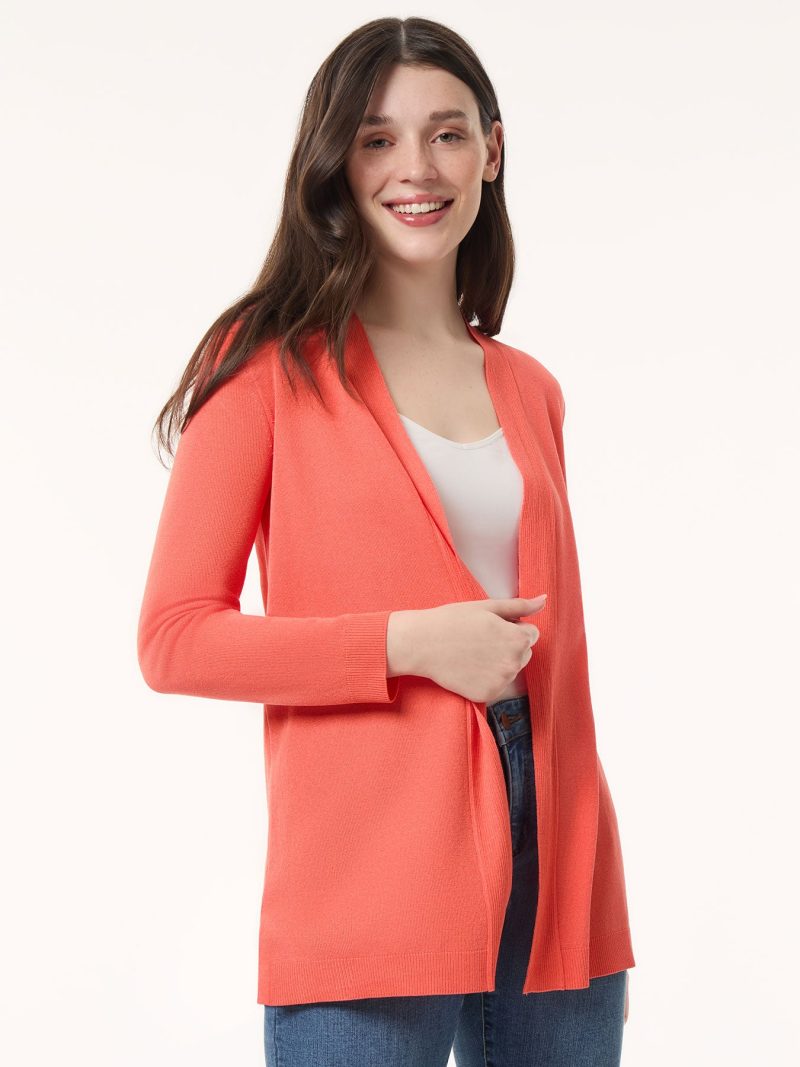 Icon Cardigan in the Color Coral Sun | Jones New York