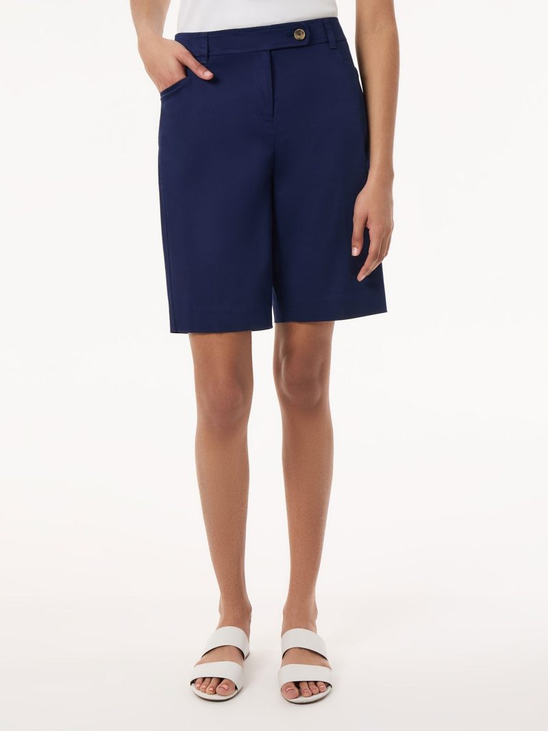 Solid Fly Front Bermuda Short in the Color Pacific Navy | Jones New York