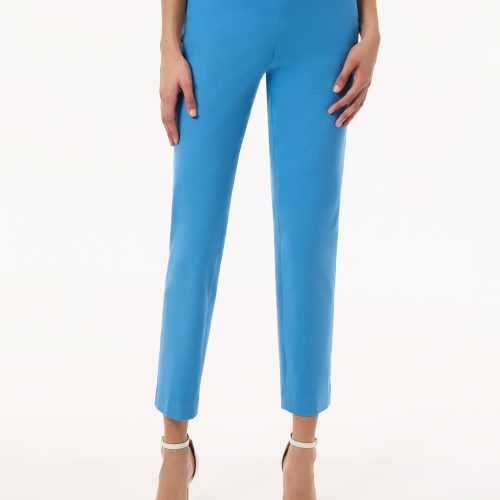 Solid Stretch Pull-On Straight Leg Pant in the Color Blue Lagoon | Jones New York