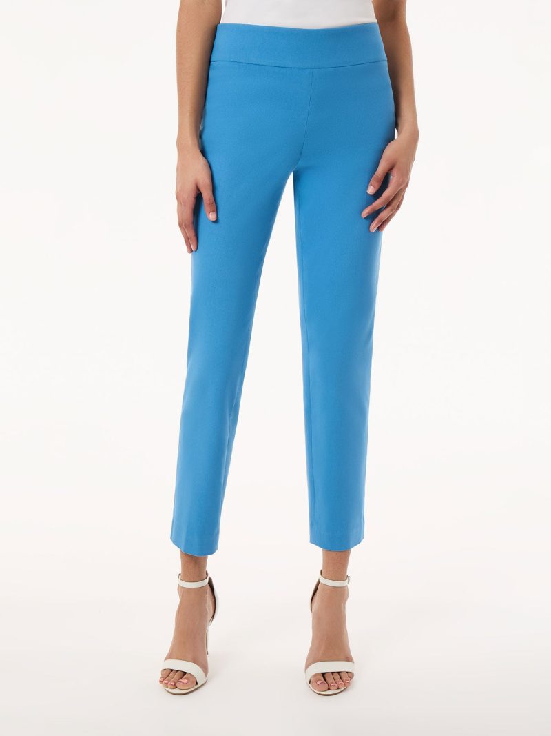 Solid Stretch Pull-On Straight Leg Pant in the Color Blue Lagoon | Jones New York