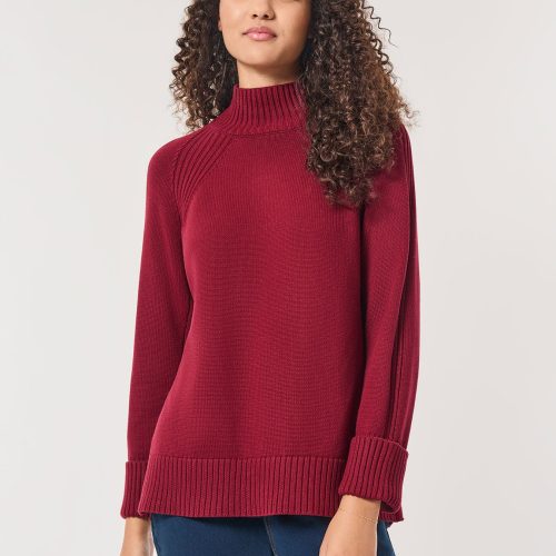 Directional Ribbed Sweater in the Color Bordeaux | Jones New York