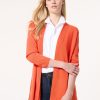 Open Front Icon Cardigan in the Color Bright Persimmon | Jones New York