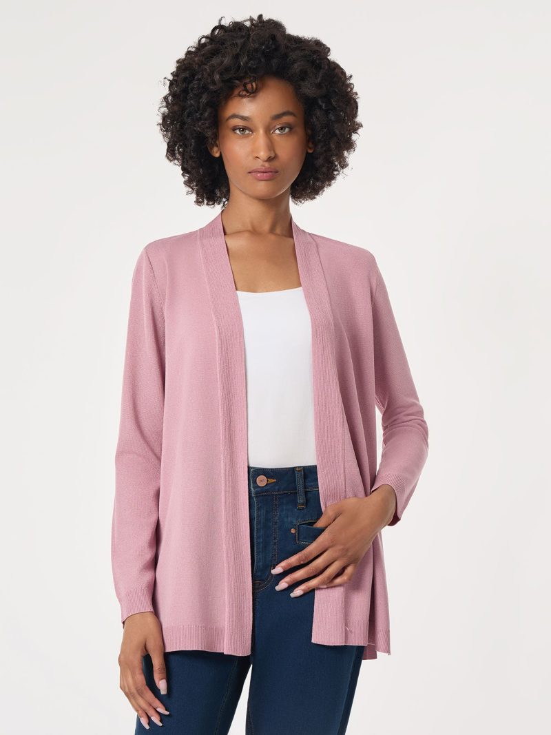 Open Front Icon Cardigan in the Color Marble Pink | Jones New York