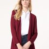 Open Front Icon Cardigan in the Color Bordeaux | Jones New York