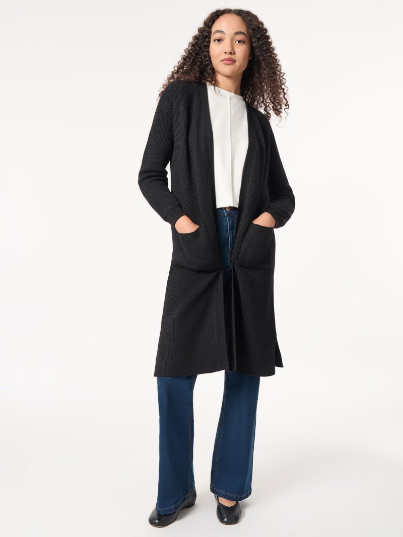 Long Cardigan Sweater in the Color Jones Black | Jones New York