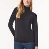 Long Sleeve Mock Neck Sweater in the Color Jones Black | Jones New York