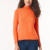 Long Sleeve Mock Neck Sweater in the Color Bright Persimmon | Jones New York