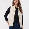 Zip-Front Quilted Vest in the Color Jones White | Jones New York