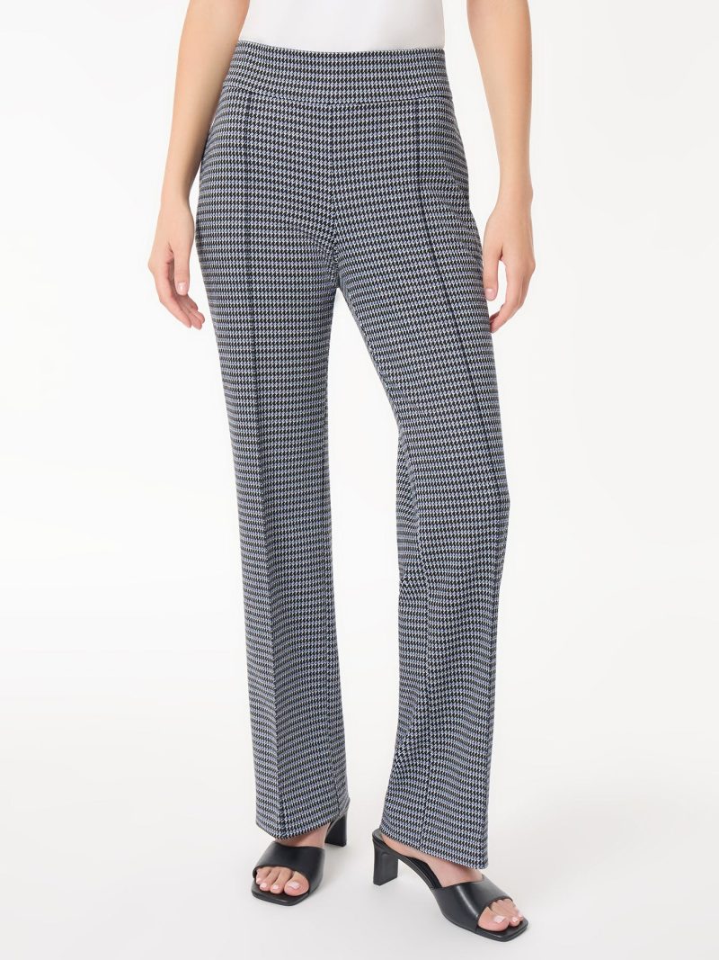 Pull-On Houndstooth Wide Leg Knit Pant in the Color Jones Black Multi | Jones New York