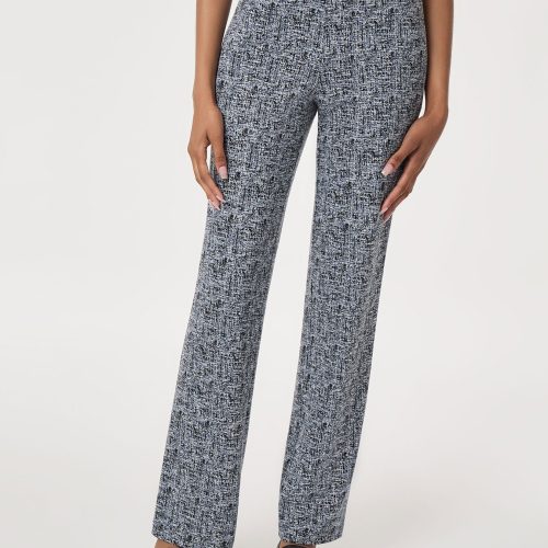 Plus Pull-On Houndstooth Wide Leg Pant in the Color Pacific Navy Multi | Jones New York