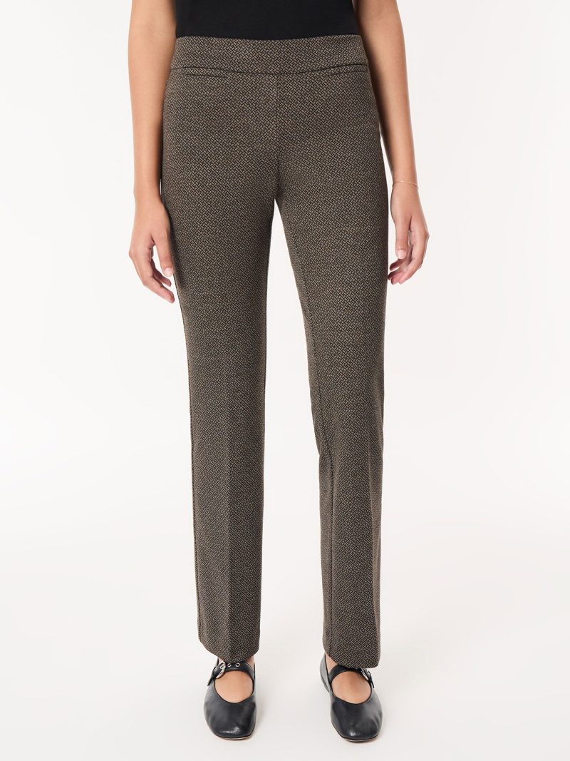 Petite Pull-On Boot Leg Pant, Knit Jacquard in the Color Jones Black Multi | Jones New York