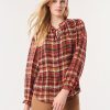 Plus Printed Raglan Peasant Blouse, Chiffon in the Color Bordeaux Multi | Jones New York