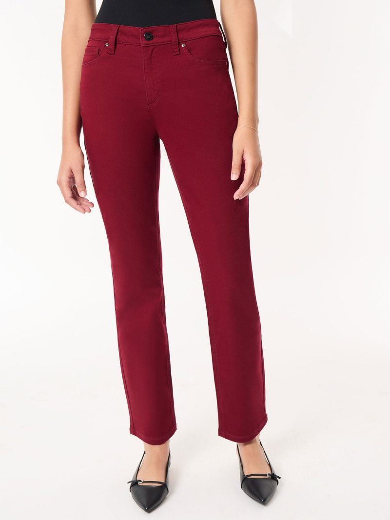 Lexington Straight Leg Jeans, Bordeaux in the Color Bordeaux | Jones New York