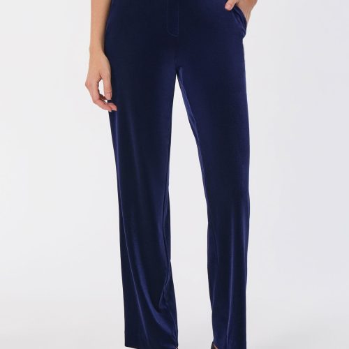 Pull-On Velour Straight Leg Pants in the Color Dark Sapphire | Jones New York