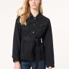 Denim Belted Button-Front Jacket, Onyx Wash in the Color Onyx Wash | Jones New York