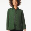 Five-Button Quilted Jacket in the Color Forest Green | Jones New York