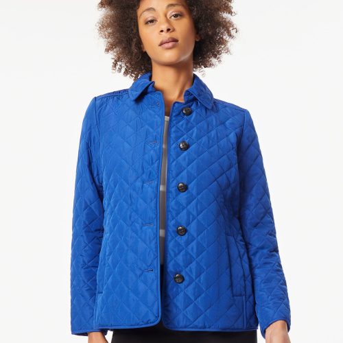 Five-Button Quilted Jacket in the Color Sapphire | Jones New York