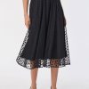 Pull-On Shirred Skirt, Flocked Dot in the Color Jones Black | Jones New York