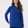 Long Sleeve Popover Tunic, Jasper Crepe in the Color Sapphire | Jones New York