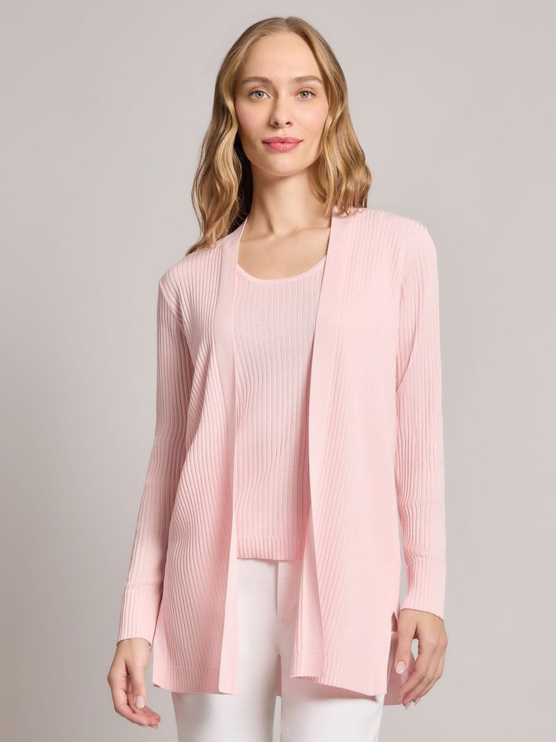 Open Front Sutton Cardigan in the Color Petal Pink | Jones New York