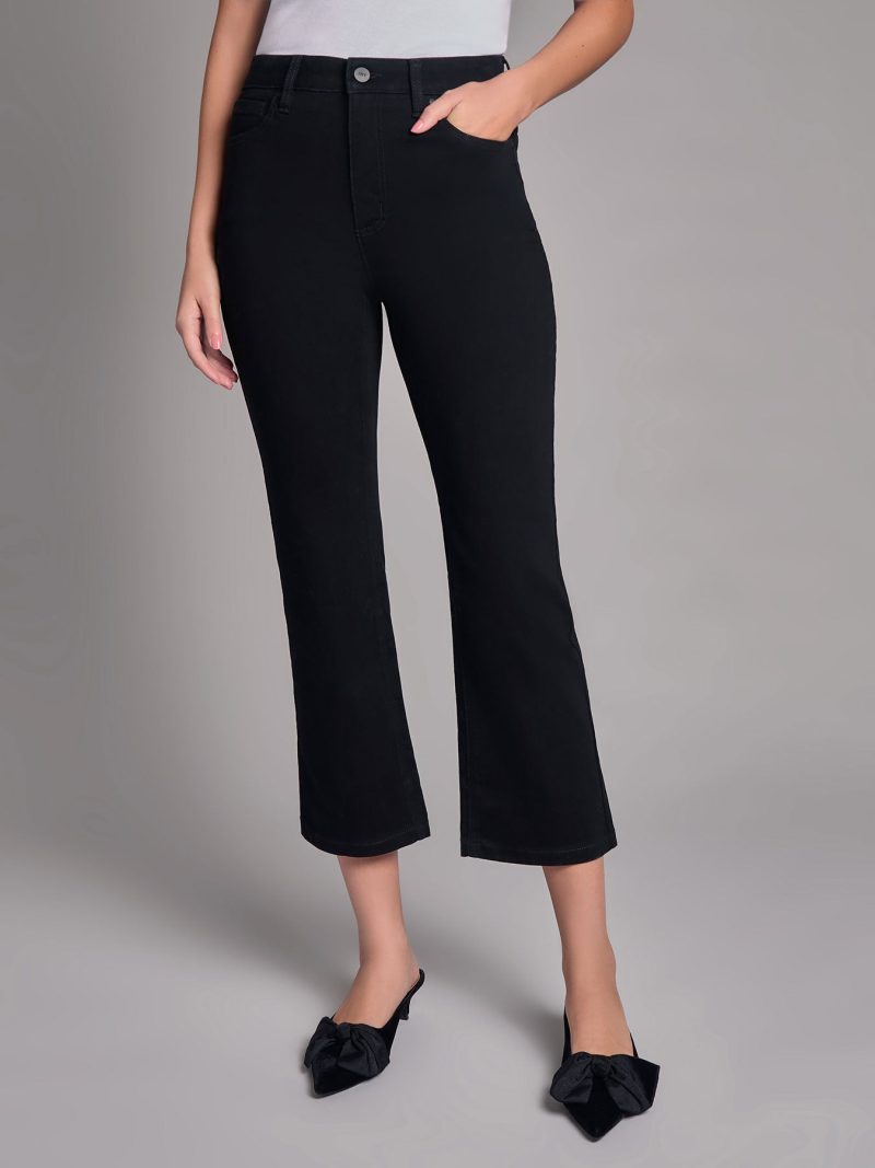 High Rise Cropped Kick Flare Jeans in the Color Onyx Wash | Jones New York