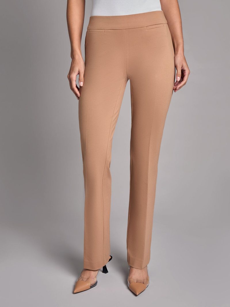 Petite Pull-On Boot Leg Pant, NYC Compression in the Color Praline | Jones New York