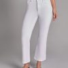 Petite High Rise Cropped Kick Flare Jeans in the Color Soft White | Jones New York