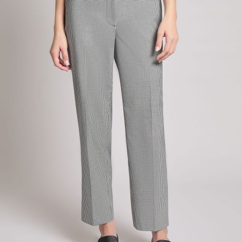 Straight Leg Elastic Back Pant, Gingham in the Color Jones Black/Nyc White | Jones New York