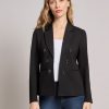 Faux Double Breasted Jacket in the Color Jones Black | Jones New York