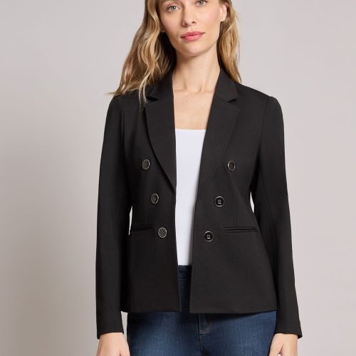 Faux Double Breasted Jacket in the Color Jones Black | Jones New York