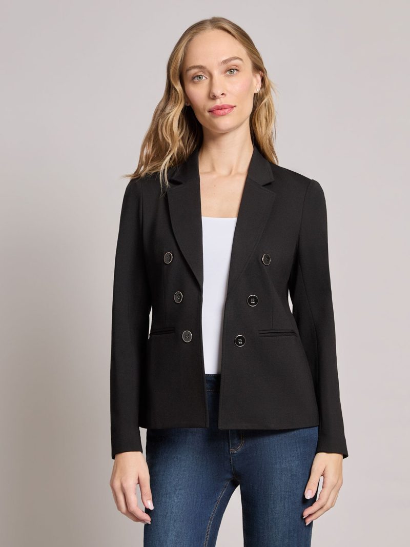 Faux Double Breasted Jacket in the Color Jones Black | Jones New York