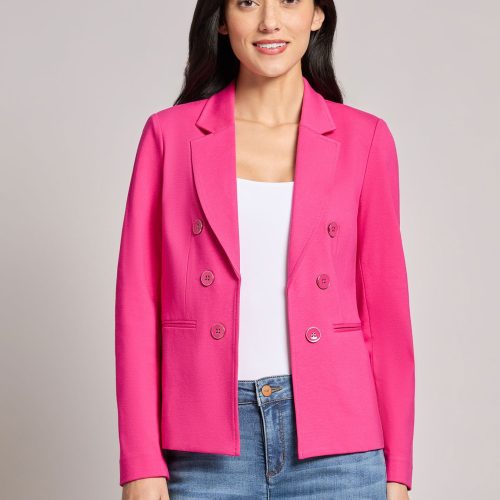 Faux Double Breasted Jacket in the Color Azalea | Jones New York