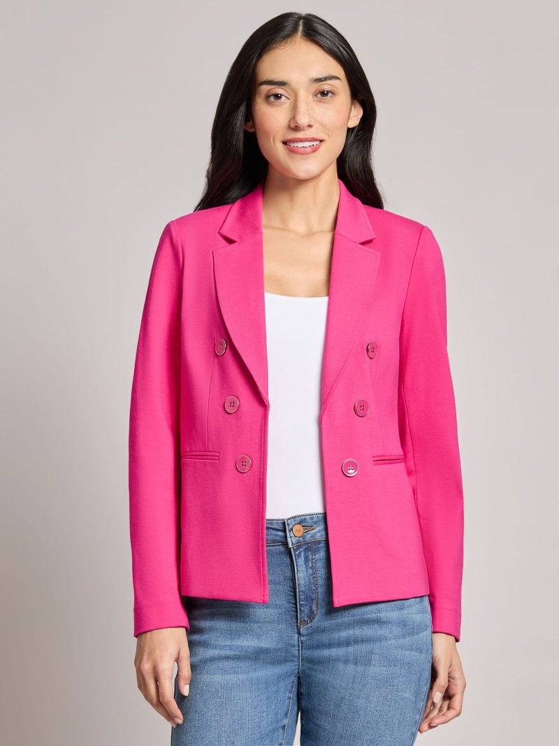 Faux Double Breasted Jacket in the Color Azalea | Jones New York